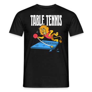Table Tennis Lion Ping Pong Lion Outfit Table - Men's T-Shirt - black - Front - AI Model Male 178 light (178cm)