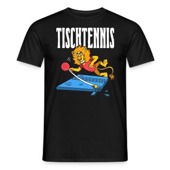 Table Tennis Lion Ping Pong Lion Outfit Table - Men's T-Shirt - black - Front - AI Model Male 178 light (178cm)