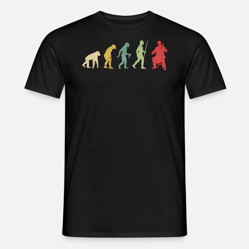 Cello Playing Man Evolution - Men's T-Shirt - black