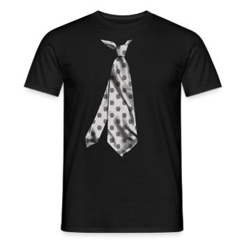 t-shirt necktie dog Krawatte Hund tie dog - Men's T-Shirt - black - Front - AI Model Male 178 light (178cm)
