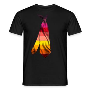necktie tie t-shirt Krawatte stropdas cravat - Men's T-Shirt - black - Front - AI Model Male 178 light (178cm)