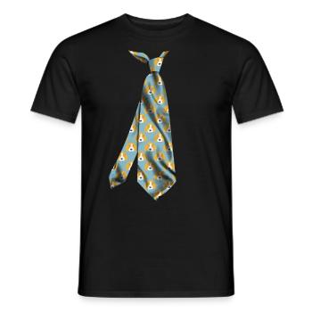 t-shirt necktie dog tie dog Hund Krawatte - Men's T-Shirt - black - Front - AI Model Male 178 light (178cm)