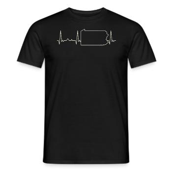 Estado de Pensilvania EE. UU. Corazón. Amor. Ekg. - T-shirt homme - noir - Devant - AI Model Male 178 light (178cm)