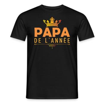 Fête des pères, Papa de l’année cadeau pour papa ! - T-shirt homme - noir - Devant - AI Model Male 178 light (178cm)