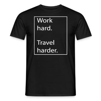 Travailler dur Voyager plus fort Voyage Touring - T-shirt homme - noir - Devant - AI Model Male 178 light (178cm)
