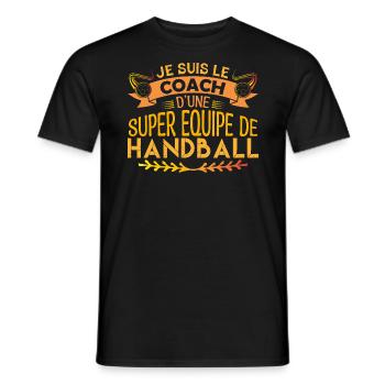 coach handball Cadeau coach Handball fan handball! - T-shirt homme - noir - Devant - AI Model Male 178 light (178cm)