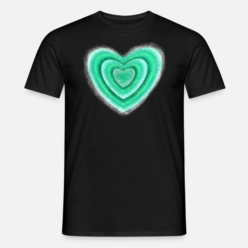Herz - Männer T-Shirt - Schwarz