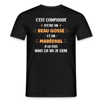 Beau gosse maréchal - T-shirt homme - noir - Devant - AI Model Male 178 light (178cm)