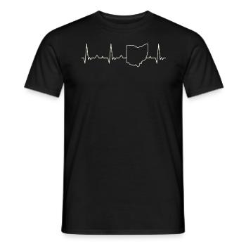 Ohio State USA. Herz. Liebe. Ekg. Impuls. - Männer T-Shirt - Schwarz - Vorne - AI Model Male 178 light (178cm)