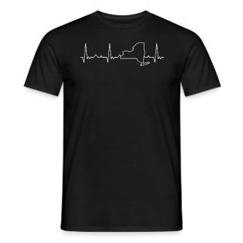 New York State USA. Herz. Liebe. Ekg. Impuls. - Männer T-Shirt - Schwarz - Vorne - AI Model Male 178 light (178cm)