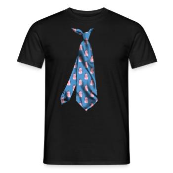 t-shirt cravate bonhomme de neige Krawatte Schneemann - T-shirt homme - noir - Devant - AI Model Male 178 light (178cm)