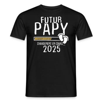 Futur Papy 2025 - T-shirt homme - noir - Devant - AI Model Male 178 light (178cm)