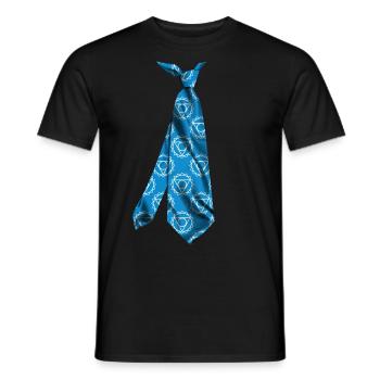 necktie t-shirt chakra vishuddha Krawatte tie - Men's T-Shirt - black - Front - AI Model Male 178 light (178cm)