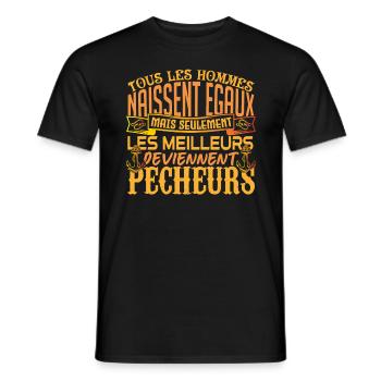Pêcheur meilleurs Pêcheurs la pêche papa pêcheur - T-shirt homme - noir - Devant - AI Model Male 178 light (178cm)