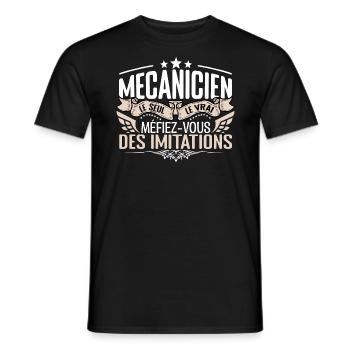 Mécanicien le seul Mécanicien le vrai Mécanicien - T-shirt homme - noir - Devant - AI Model Male 178 light (178cm)