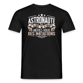 Astronaute le seul Astronaute le vrai Astronaute - T-shirt homme - noir - Devant - AI Model Male 178 light (178cm)