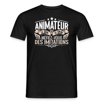 Animateur le seul Animateur le vrai Animateur - T-shirt homme - noir - Devant - AI Model Male 178 light (178cm)