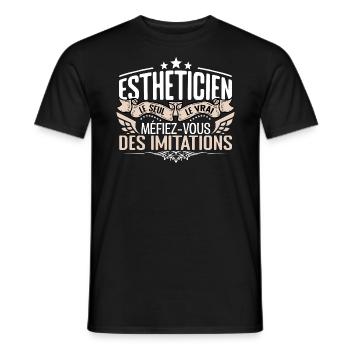 Esthéticien le seul Esthéticien le vrai Esthéticie - T-shirt homme - noir - Devant - AI Model Male 178 light (178cm)