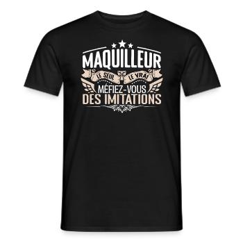 Maquilleur le seul Maquilleur le vrai Maquilleur - T-shirt homme - noir - Devant - AI Model Male 178 light (178cm)