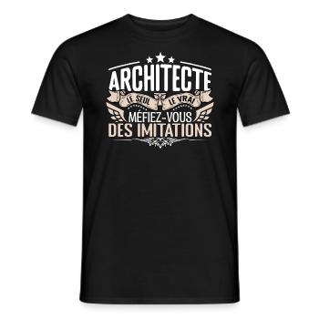 Architecte le seul Architecte le vrai Architecte - T-shirt homme - noir - Devant - AI Model Male 178 light (178cm)