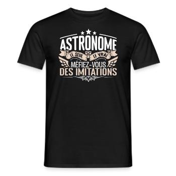 Astronome le seul Astronome le vrai Astronome - T-shirt homme - noir - Devant - AI Model Male 178 light (178cm)