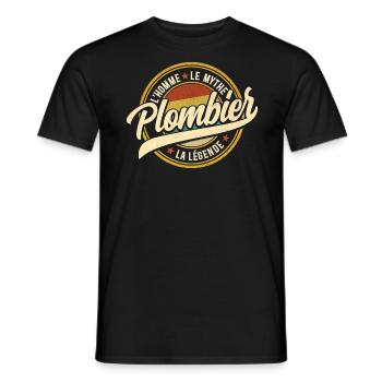 Homme Mythe Légende Plombier - T-shirt homme - noir - Devant - AI Model Male 178 light (178cm)