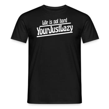 La vie n’est pas difficile, votre simplement paresseux - T-shirt homme - noir - Devant - AI Model Male 178 light (178cm)
