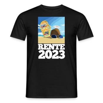 Pension 2023 Beach Pixel Coconut Cocktail - Men's T-Shirt - black - Front - AI Model Male 178 light (178cm)