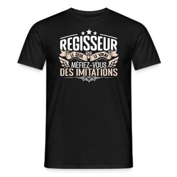 Régisseur le seul Régisseur le vrai Régisseur - T-shirt homme - noir - Devant - AI Model Male 178 light (178cm)