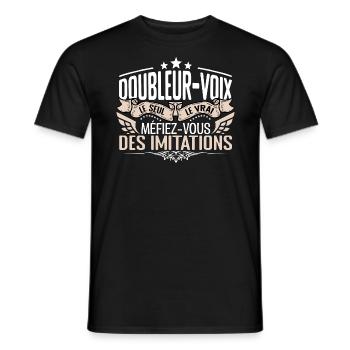 Doubleur voix le seul Doubleur voix le vrai Double - T-shirt homme - noir - Devant - AI Model Male 178 light (178cm)