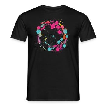 Schools of fish,fish,painting,blue,graffiti,rays - Men's T-Shirt - black - Front - AI Model Male 178 light (178cm)