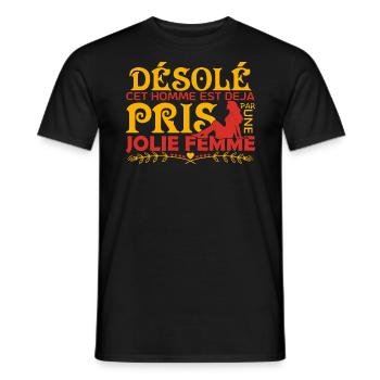 Cadeau Mari Copain Le meilleur copain du monde !! - T-shirt homme - noir - Devant - AI Model Male 178 light (178cm)