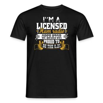 Ich bin ein lizenzierter Funker - Männer T-Shirt - Schwarz - Vorne - AI Model Male 178 light (178cm)