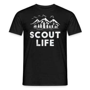 Scout life Hiking in the mountains - Men's T-Shirt - black - Front - AI Model Male 178 light (178cm)