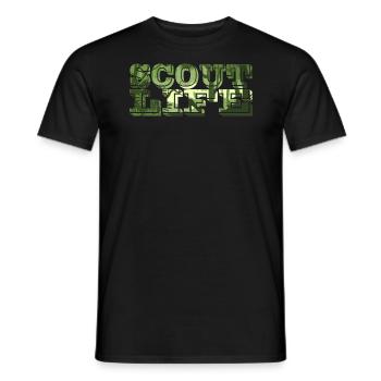 Scout life Hiking in the mountains - Men's T-Shirt - black - Front - AI Model Male 178 light (178cm)