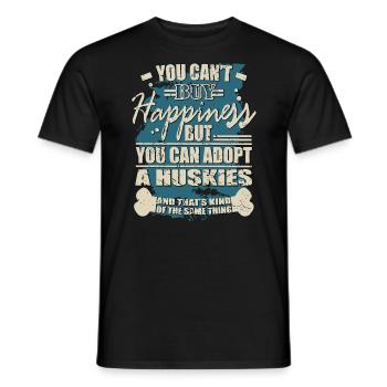 Le bonheur peut être acheté. Rauque - T-shirt homme - noir - Devant - AI Model Male 178 light (178cm)