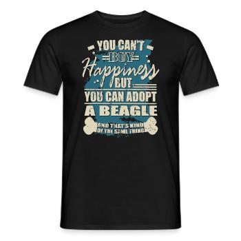 Glück kann man kaufen. Beagle - Männer T-Shirt - Schwarz - Vorne - AI Model Male 178 light (178cm)