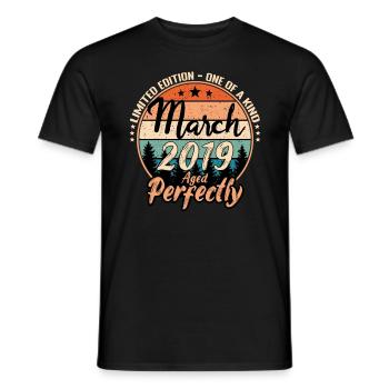 March 2019 anniversary 2019 legends March - Men's T-Shirt - black - Front - AI Model Male 178 light (178cm)