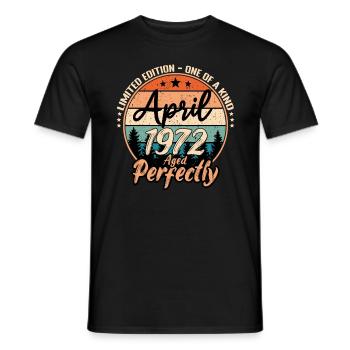 April 1972 anniversary 1972 legends April - Men's T-Shirt - black - Front - AI Model Male 178 light (178cm)