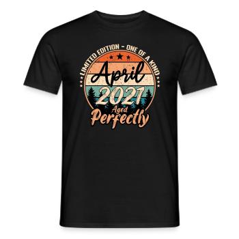 April 2021 anniversary 2021 legends April - Men's T-Shirt - black - Front - AI Model Male 178 light (178cm)