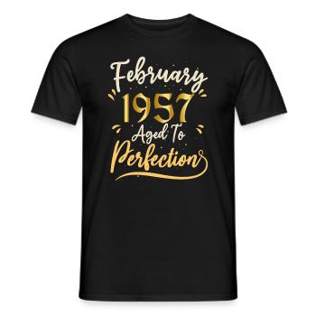Février 1957 Février âgée à la perfection 1957 - T-shirt homme - noir - Devant - AI Model Male 178 light (178cm)