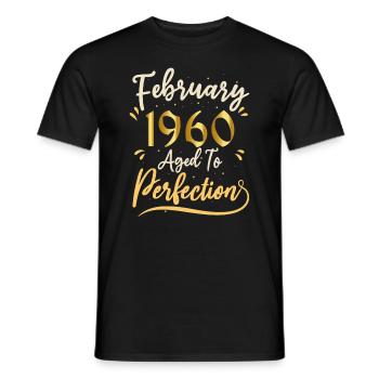 Februar 1960 Februar in Perfektion gealtert 1960 - Männer T-Shirt - Schwarz - Vorne - AI Model Male 178 light (178cm)