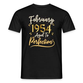 Februar 1954 Februar in Perfektion gealtert 1954 - Männer T-Shirt - Schwarz - Vorne - AI Model Male 178 light (178cm)