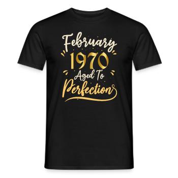 Februar 1970 Februar perfekt gealtert 1970 - Männer T-Shirt - Schwarz - Vorne - AI Model Male 178 light (178cm)