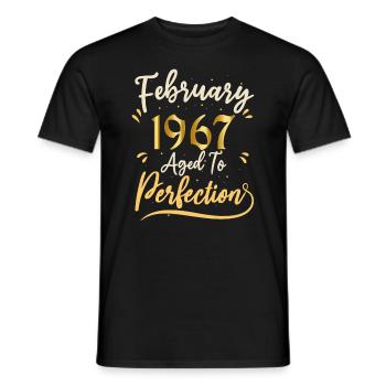Février 1967 Février âgée à la perfection 1967 - T-shirt homme - noir - Devant - AI Model Male 178 light (178cm)