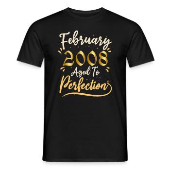Februar 2008 Februar in Perfektion gealtert 2008 - Männer T-Shirt - Schwarz - Vorne - AI Model Male 178 light (178cm)