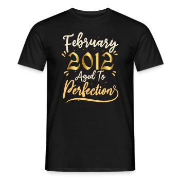February 2012 February aged to perfection 2012 - Men's T-Shirt - black - Front - AI Model Male 178 light (178cm)