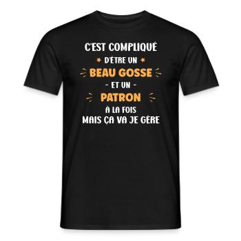 patron - T-shirt homme - noir - Devant - AI Model Male 178 light (178cm)