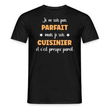 cuisinier - T-shirt homme - noir - Devant - AI Model Male 178 light (178cm)