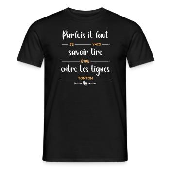 je vais être tonton - T-shirt homme - noir - Devant - AI Model Male 178 light (178cm)